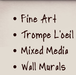 Fine Art Trompe L'oeil Mixed Media Mural